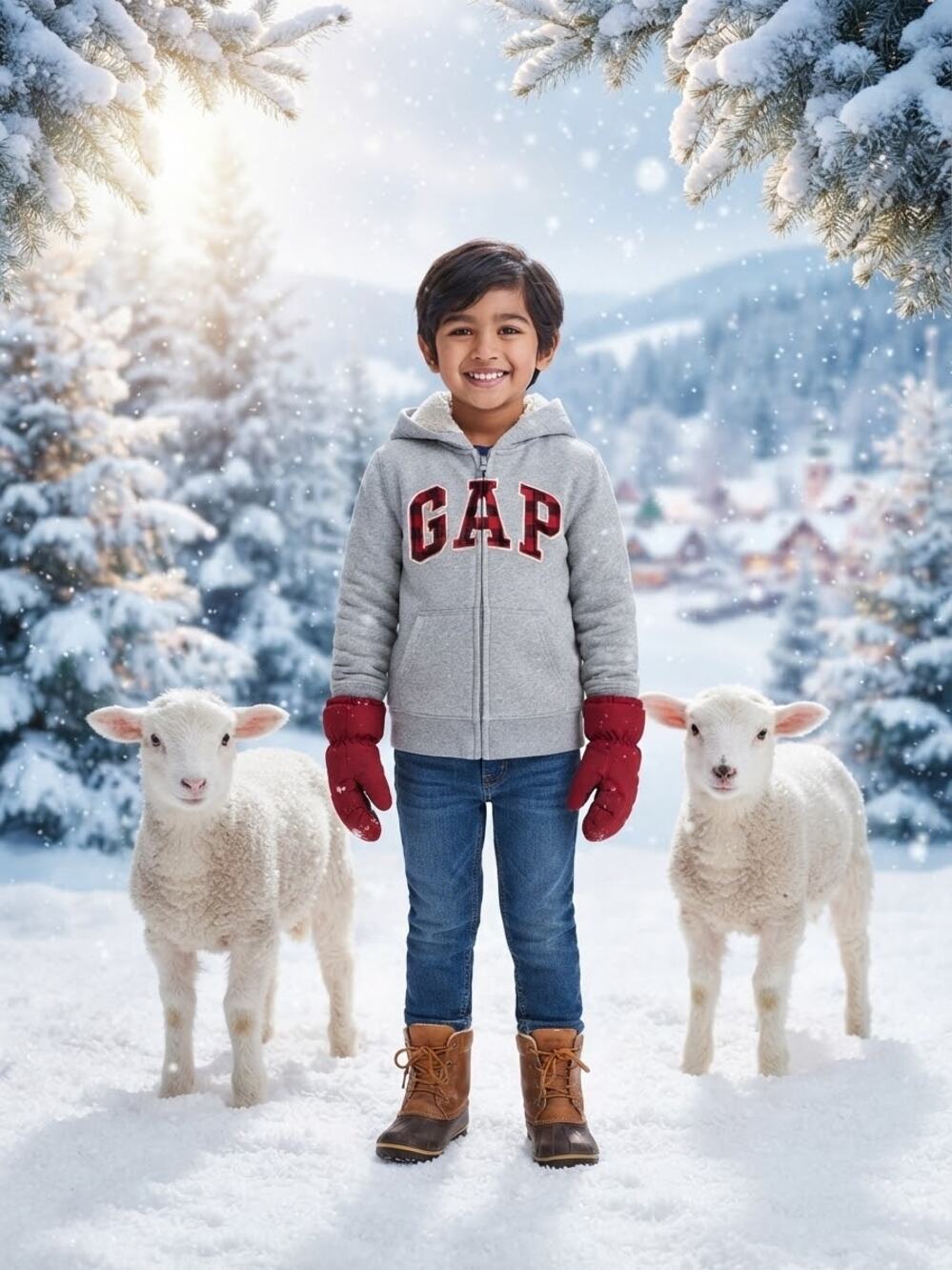 Gap Kids Gray Full Zip Hoodie Buffalo Check Plaid Logo Sherpa Lined Size Large L